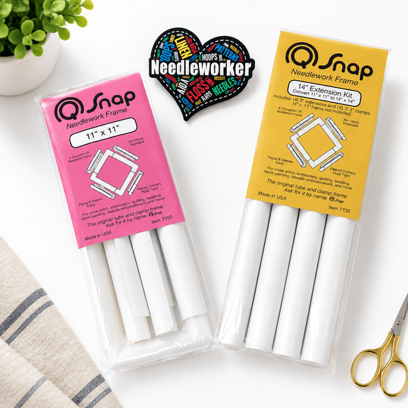 Q-snap Quilting Frame Set, 11 x 11 Inch with 14 x 14 Inch Extension Kit
