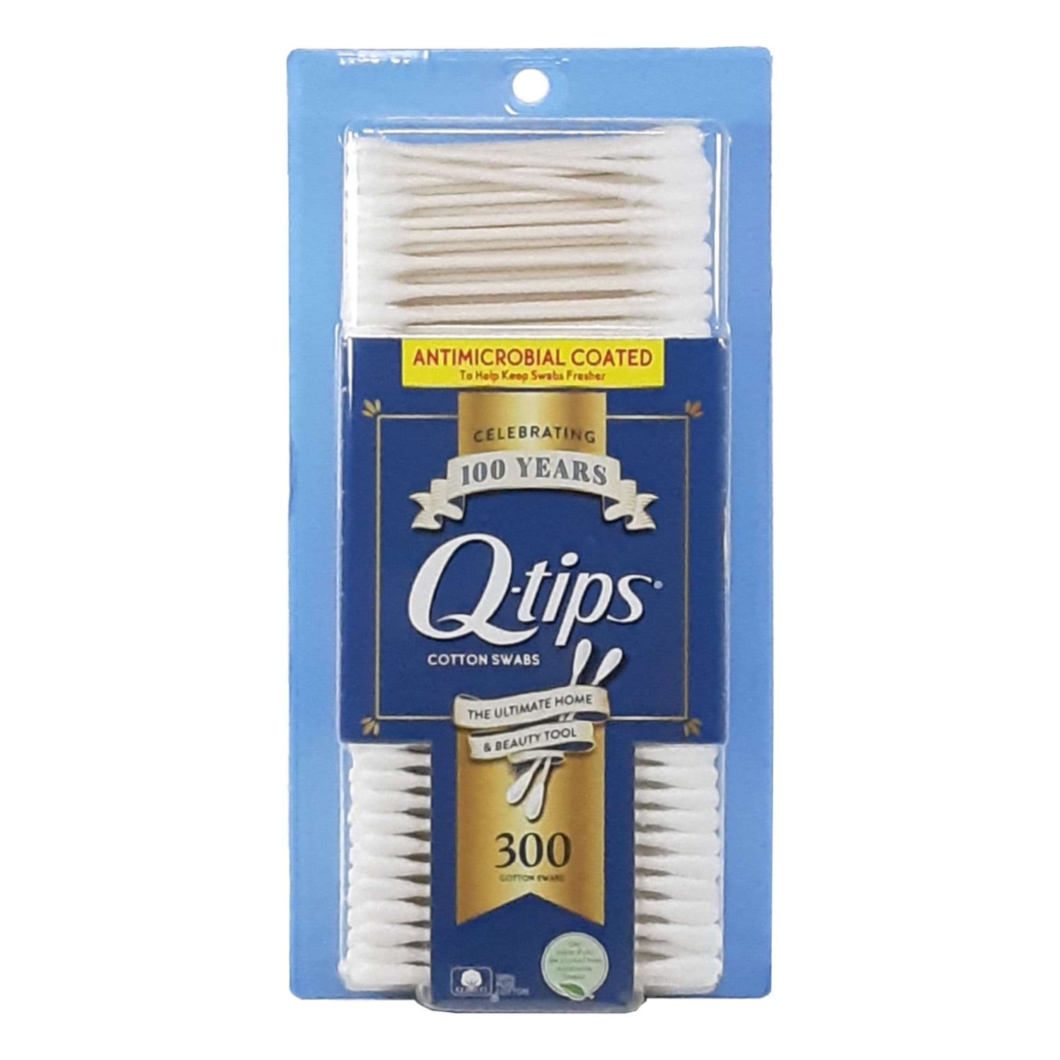 Q-tips Antimicrobial Cotton Swabs 300 Each (Pack of 4)