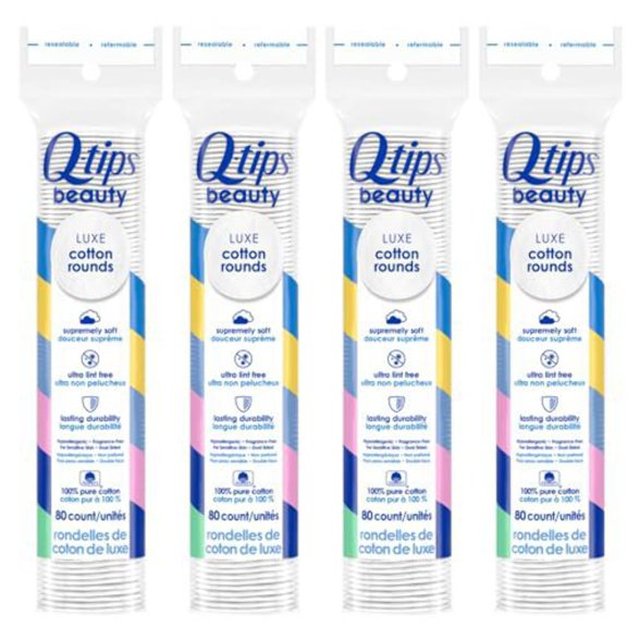 Q-Tips Beauty Cotton Rounds (80 CT, 4 pk)