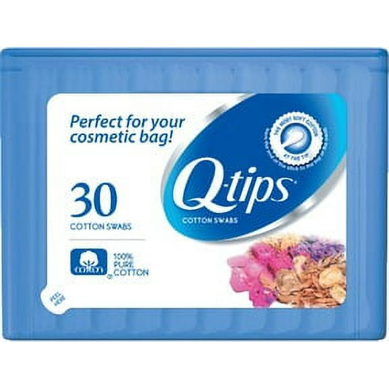 Q-tips Cotton Swabs - Travel Q-tips for Beauty Makeup Nails Men's Grooming  and More Perfect for On the Go Travel Size Case 30 Count Ea (Pack of 2)