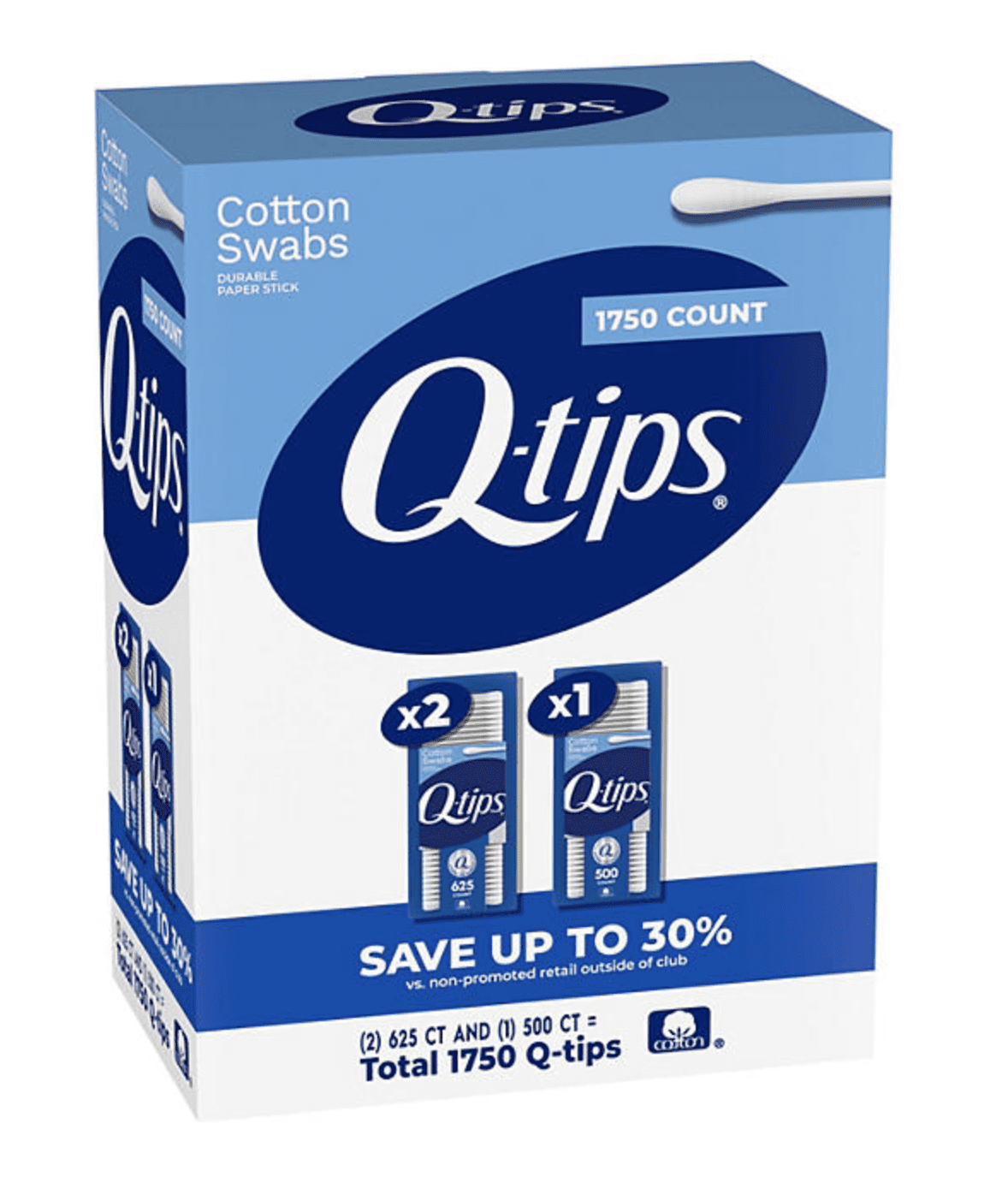 Q-tips Cotton Swabs 1750 Count ( 3 Pack )