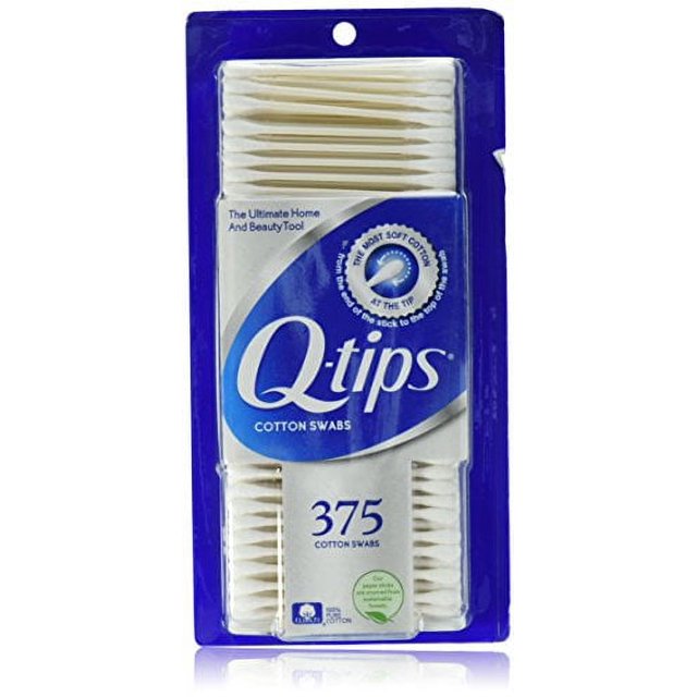 Qtips Cotton Swabs, 375 ct (Pack of 2)