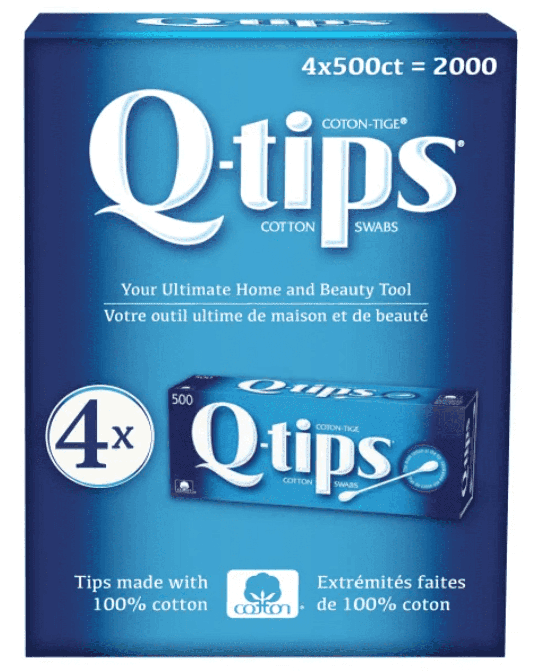 Q-tips Cotton Swabs, 4-pack of 500