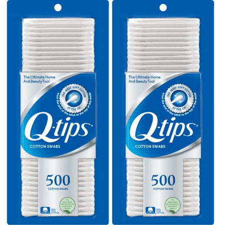 Q-tips Cotton Swabs For Hygiene and Beauty Care Original Cotton Swab Made With 100% Cotton 500,(2 Pack)