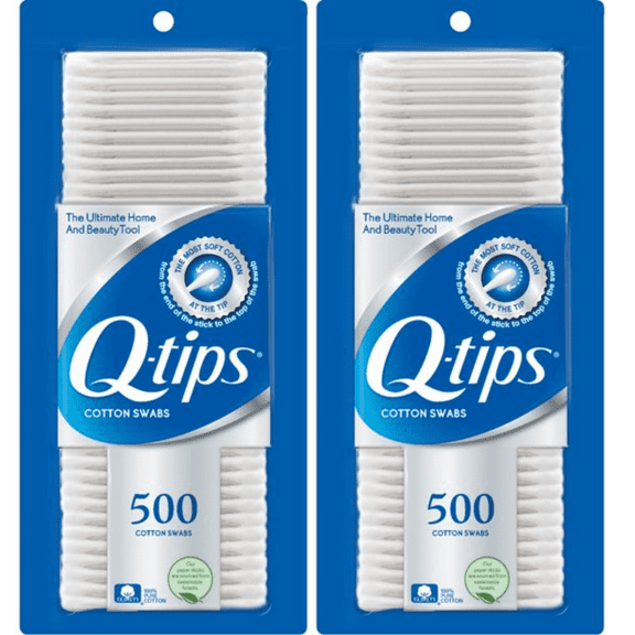 Q-tips Cotton Swabs For Hygiene and Beauty Care Original Cotton Swab Made With 100% Cotton 500,(2 Pack)