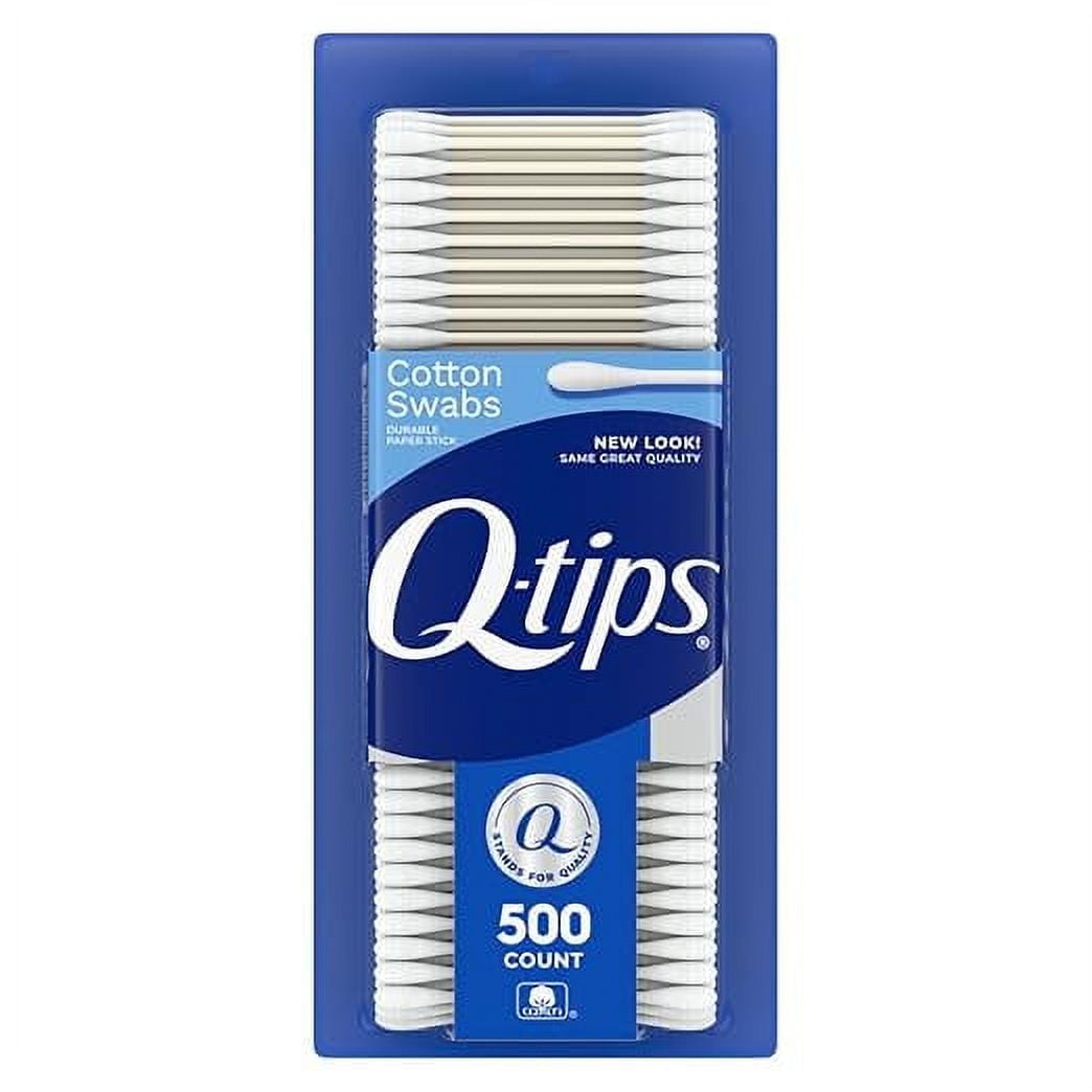 Q-tips Cotton Swabs Original for Hygiene and Beauty Care, Made with 100% Cotton 500 Count--