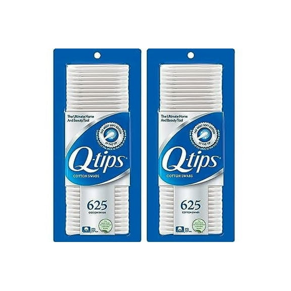 Q-tips Cotton Swabs For .. Hygiene and Beauty Care .. Original Cotton Swab Made .. With 100% Cotton 625 .. Count (Pack of 2)