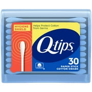 Q-tips Cotton Swabs, Hygiene Shield Travel Size Toiletries for First Aid, Beauty and Baby, 30 Count