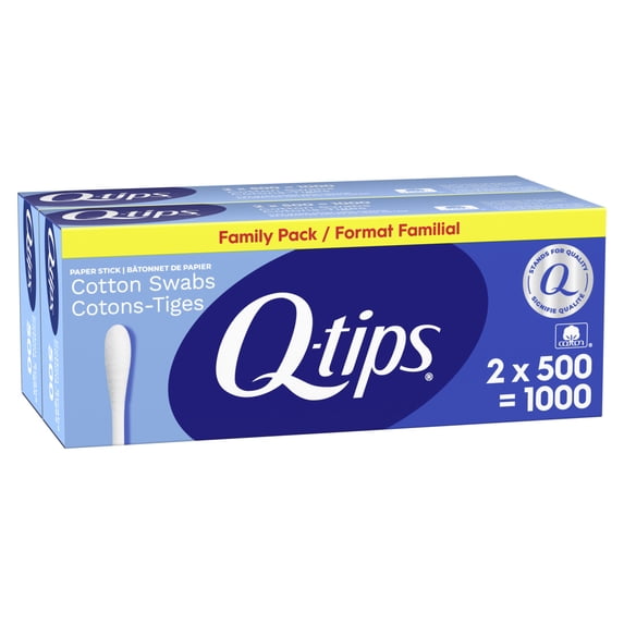 Q-tips Cotton Swabs, Original, For Home, First Aid and Beauty, 100% Cotton, 500 Count (2 Pack)