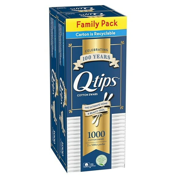 Q-tips Cotton Swabs, Original, For Home, First Aid and Beauty, 100% Cotton, 500 Count (2 Pack)