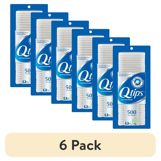 (6 pack) Q Tips Original Cotton Swabs 500 count - Walmart.com