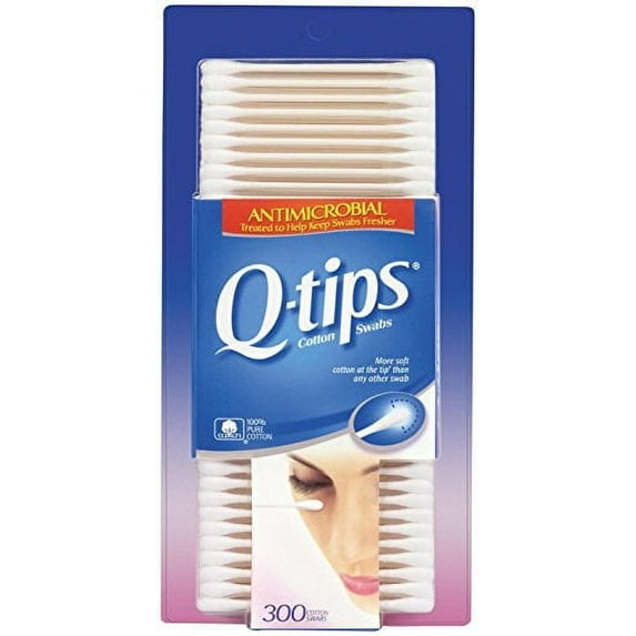 Q-Tips Antibacterial Cotton Swabs For Clean Ears Multi-Use, 300 ct