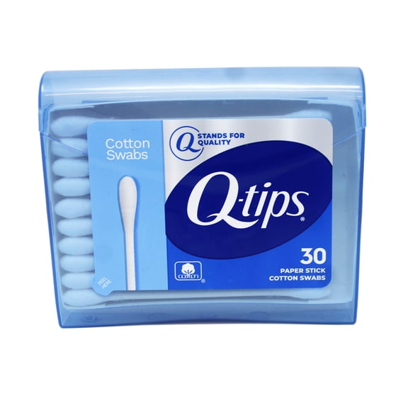 Q-tips Cotton Swabs - Travel Q-tips for Beauty, Makeup, Nails and More, Perfect for On the Go, 30 Count