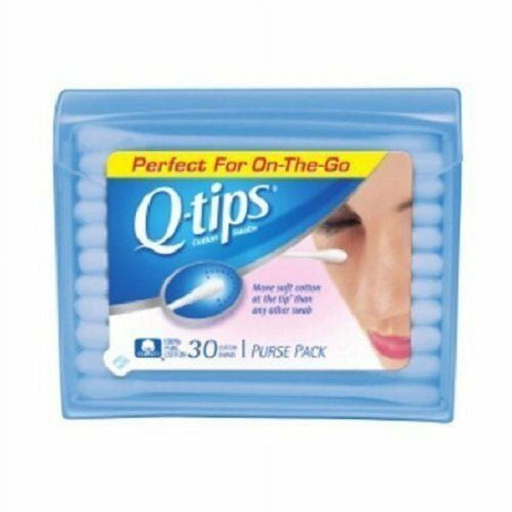 Q-tips Cotton Swabs Purse Travel Size Pack 30 Count Pack of 12
