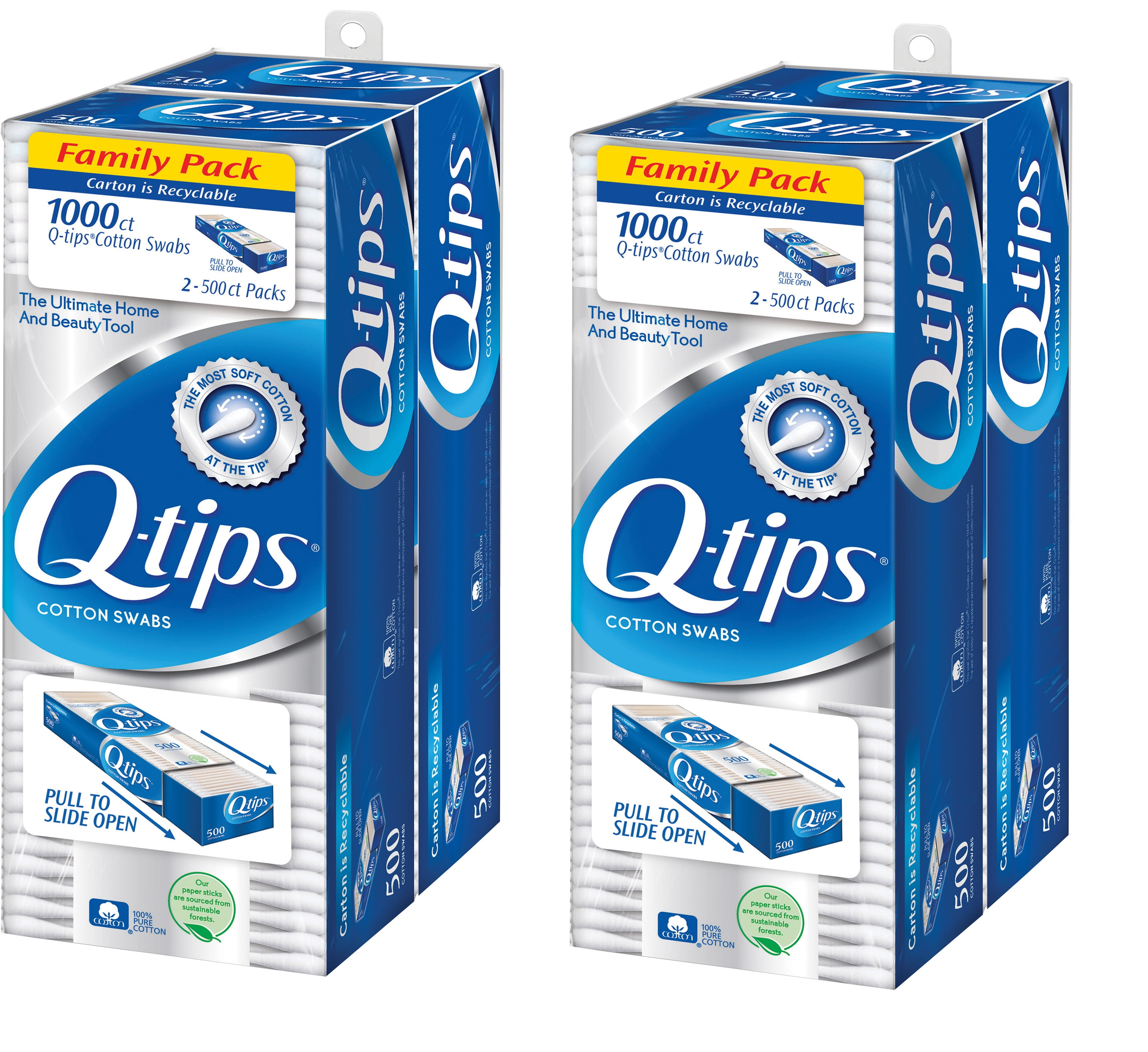 Qtips Ultimate Home & Beauty Tool, Soft Cotton Swabs, 1000 Count, 2
