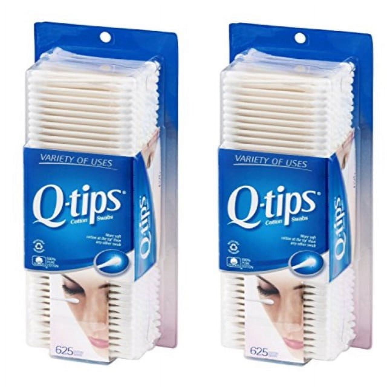 Q-tips Cotton Swabs, 625 Each (Set of 2 Packs of 625)