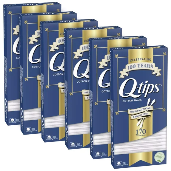 Q-tips Soft Cotton Tips Swabs Beauty & Personal Care 170 Count (Pack of 6)