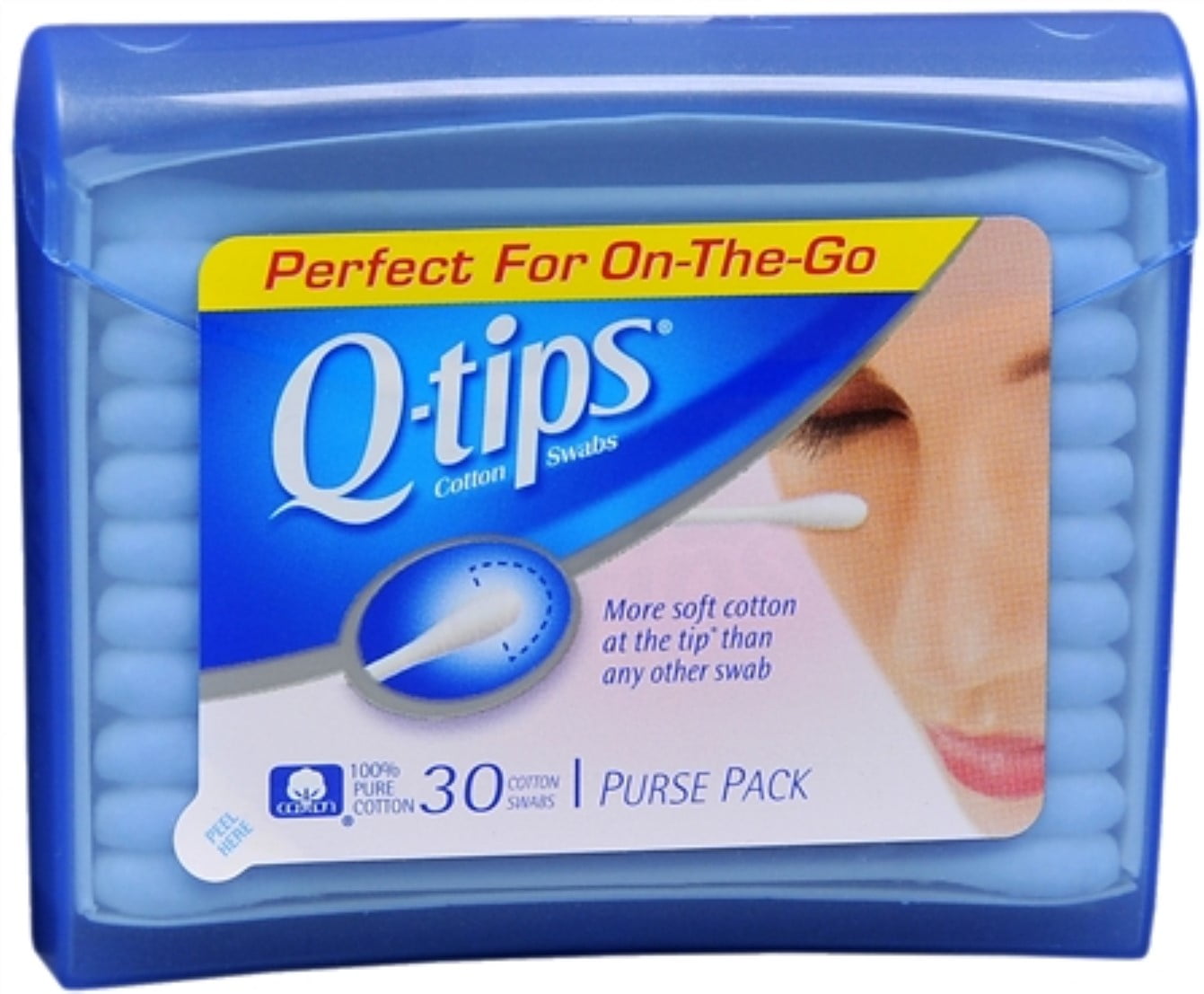 Q-tips Swabs Purse Pack 30 Each (Pack of 6)