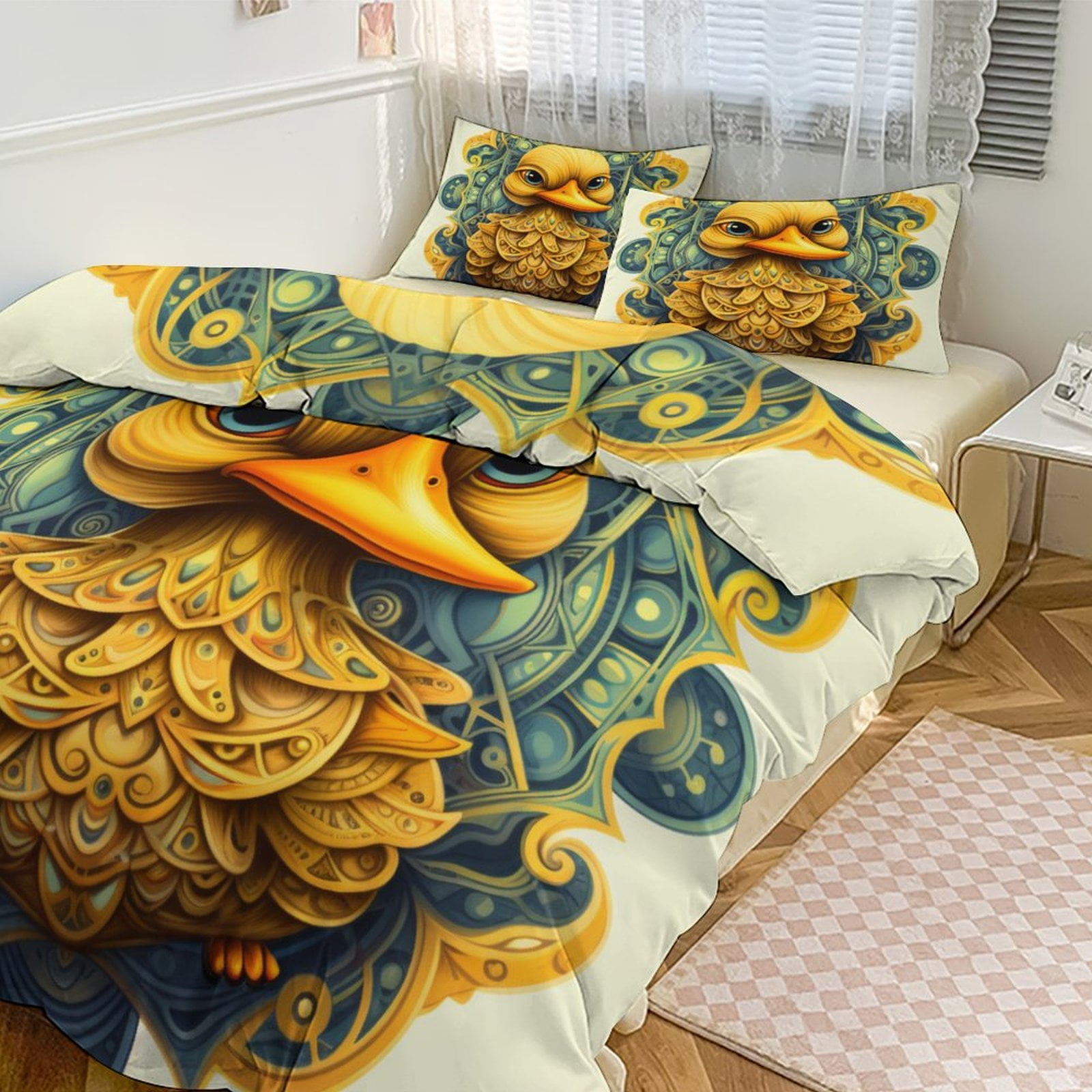 Q-version Funny Little Yellow Duck Bedding Set with Zipper Closure for  Girls \u0026 Boys - Walmart.com, image size:1600x1600