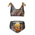 thumbnail image 1 of Q-version Funny Little Yellow Duck Girls' 2-Piece Tankini Swimsuit, 1 of 6