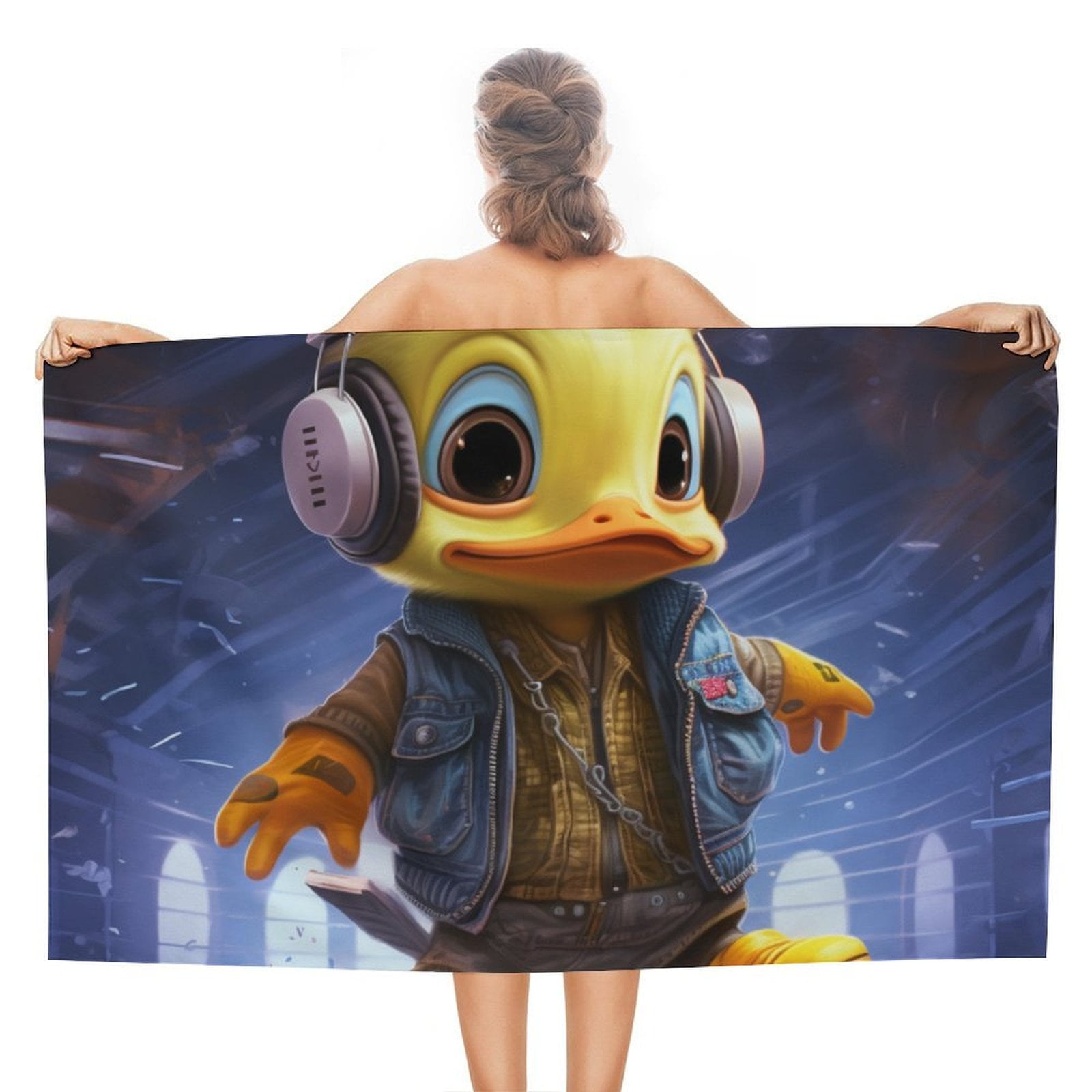 Q-version Funny Little Yellow Duck Microfiber Beach Towel Lightweight ...