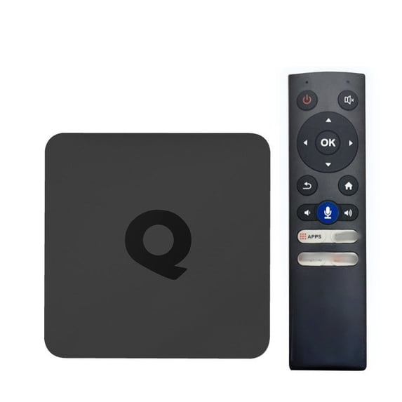 Q1 Android TV Box, 4-Core Processor, 2GB RAM 16GB ROM, Android 10, Wi-Fi 4K Ultra HD, HDR10+, IR Remote Control