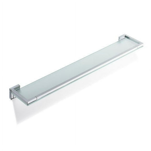 Q1 Bathroom Shelf 24". Polished chrome and tempered glass.