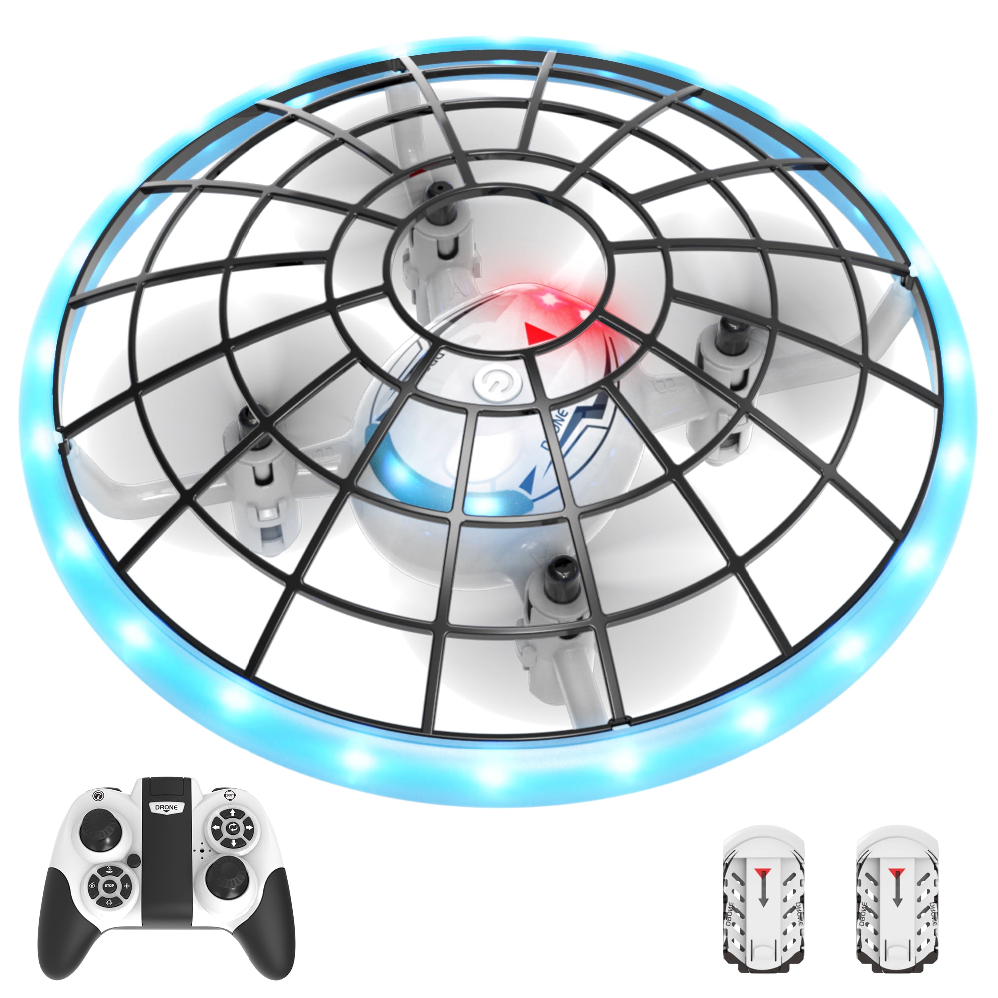 GESUNDHOME Hand Operated Mini Drones, Fidget Flying Spinner with Lights,  UFO Drone Flying Toys, Cool Stuff Gadgets Christmas Birthday Gifts for Boys