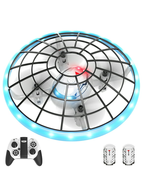 Q1 Mini Drone with LED Lights for kids, RC Quodacopter with Propellers Fully Protected, Headless Mode, One-Click Return, 2 Batteries, Flying Drone Gifts for Boys and Girls