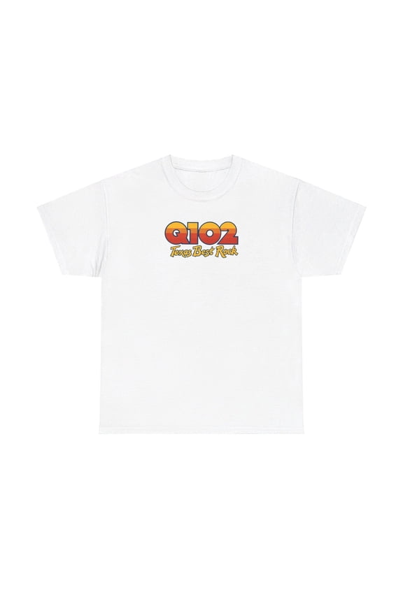 Q102 FM Texas Best Rock Bo and Jim Dallas TX KTXQ KZRK Unisex Heavy Cotton Tee