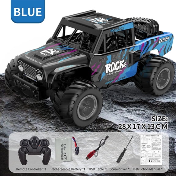 Q11 Remote Control Car 2.4GHz 360° Rotation RC Car Multi-Terrain Off-Road Climbing Amphibious Vehicle for Land and Water Blue