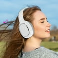 thumbnail image 1 of Q11i Wireless Over-Ear Bluetooth Headphones by Ruroz, Deep Bass, 60H Playtime, Hi-Res Audio, Detachable Ear Cushions, Multipoint Connection - White, 1 of 7
