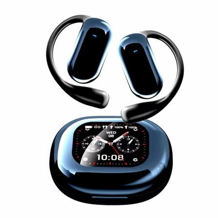 Q16S- PRO Wireless Translation Earbuds with 70 Hour Bluetooth 5.4 Sports Earbuds, Open Earbuds, Wireless Bluetooth Smart Touch Screen, Ear Cup Earbuds with Ear Hooks, IPX5 Waterproof