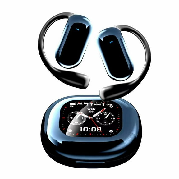 Q16S- PRO Wireless Translation Earbuds with 70 Hour Bluetooth 5.4 Sports Earbuds, Open Earbuds, Wireless Bluetooth Smart Touch Screen, Ear Cup Earbuds with Ear Hooks, IPX5 Waterproof