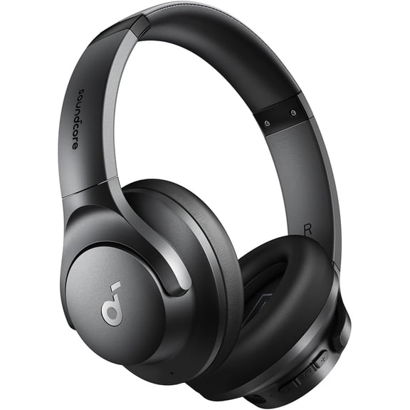 by Q20i Hybrid Active Noise Cancelling Headphones, Wireless Over-Ear Bluetooth, 40H Long ANC Playtime, Hi-Res Audio, Big Bass, Customize via an App, Transparency Mode