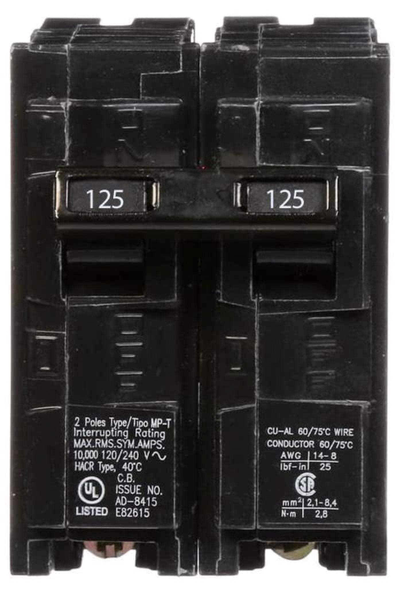 Q2125 125-Amp 2 Pole 240-Volt Circuit Breaker by