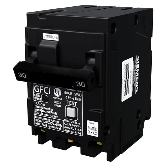 Q230GFN 30 Amp 2-Pole Ground Fault Circuit Breaker (GFCI) Plug-On Neutral Circuit Breaker