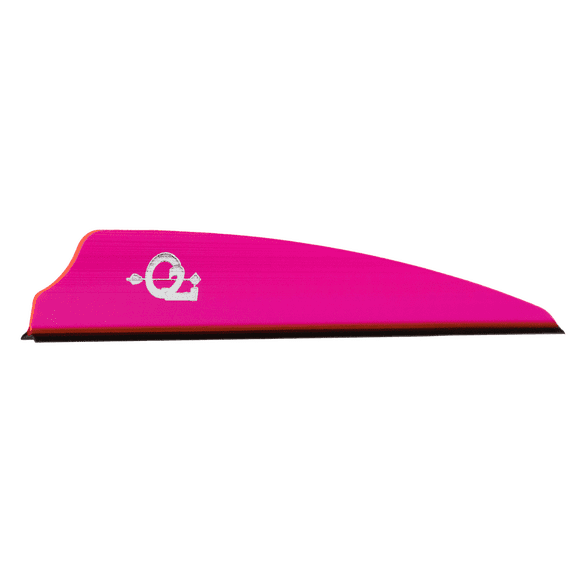 Q2i ZEON Fusion X‑II 3.5" High‑Visibility Arrow Vanes, Durable Arrow Fletching for Archery Arrows, Pink, 50 Pack