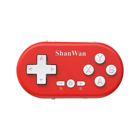 Q36XDV Portable Mini Wireless Game Controller - Pocket Bluetooth Gamepad for Android iOS Windows, Multi-Function Media Control