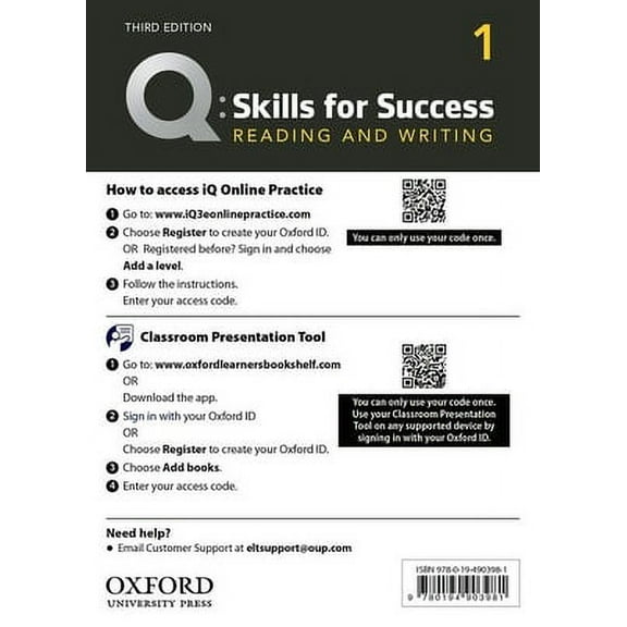 Q3e 1 Reading and Writing IQ and Classroom Presentation Tool : Teacher Access Code Card Pack (Mixed media product)