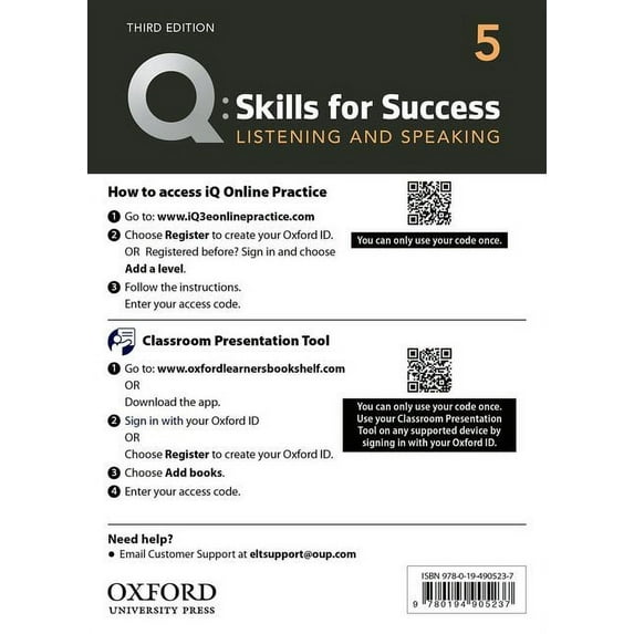 Q3e 5 Listening and Speaking IQ and Classroom Presentation Tool: Teacher Access Code Card Pack (Other)