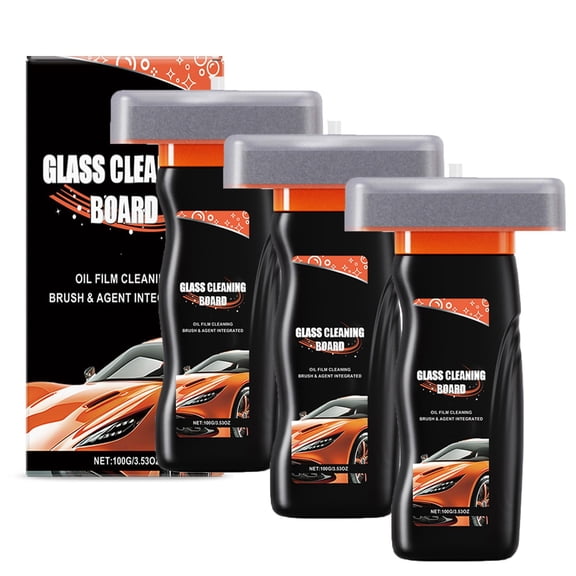 Q4 Glass Cleaner, Glass Emulsion Cleaner Windshield, Automotive Oil Film Remover  Streak-Free Glass Cleaner for Fast Window Decontamination, for Windows, Mirrors, and Glass Surfaces (3Pcs)