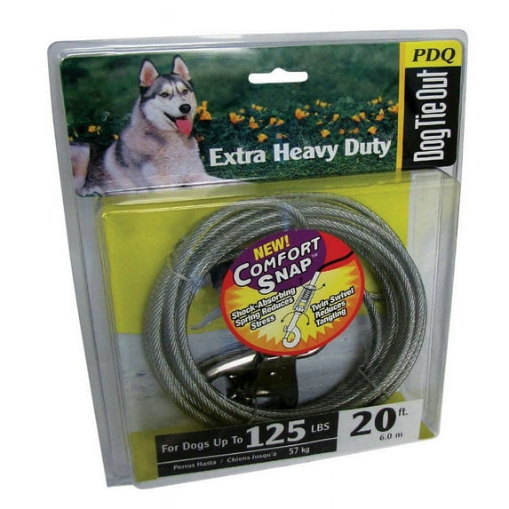 Q5720 SPG 99 20' Extra Large Dog PDQ Tie-Out with Spring