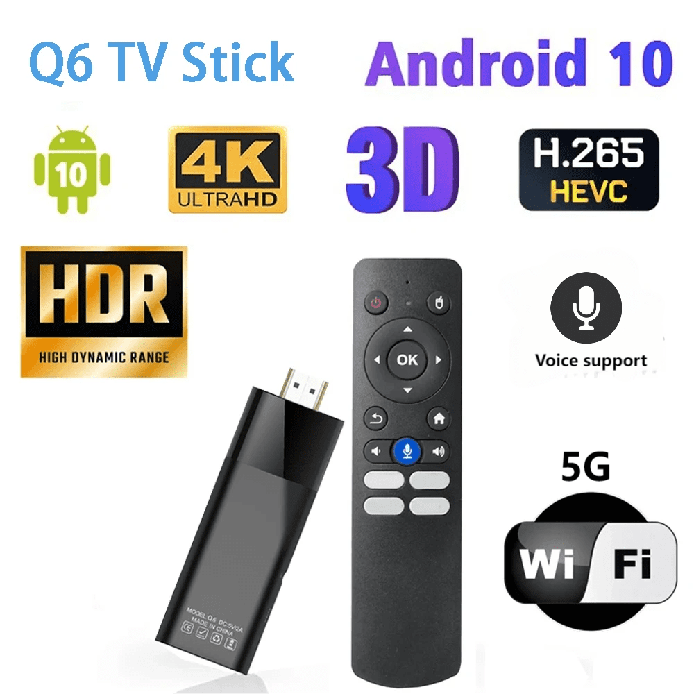 その他 Dongle Q TV Stick Homatics Q Dongle Android TV Ultra 4K HD (Chromecast, Google
