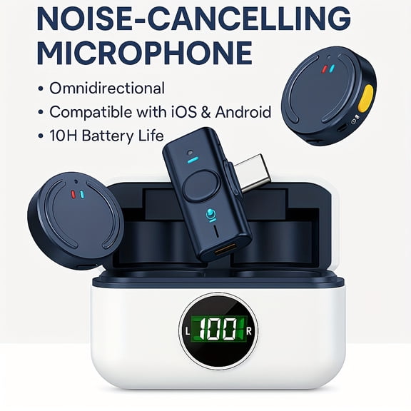 Q81 Wireless Mic System, Lightest 1-to-1 & 1-to-2, Studio Clear 20Hz-20KHz, Voice Focus for iPhone Android Streaming, 80g Total Kit, 700mAh Case