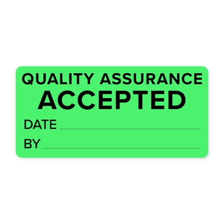 QA Accepted Quality Assurance Inventory Labels 2" x 1"