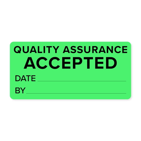 QA Accepted Quality Assurance Inventory Labels 2" x 1"