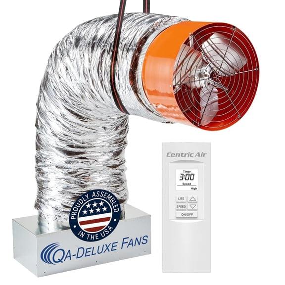 QA-Deluxe 4800 ECM Energy Efficient Whole House Fan | Plug & Play, 3-Speed Remote with Temperature & Timer | Removable Grille | 10-Year Warranty | Up to 2800 sq ft (2-Story) & 1900 sq ft (1-Story)