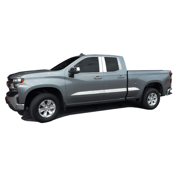 QAA 2019-2024 Fits Chevrolet Silverado 12Pc Stainless Steel Window Trim Package WP59176