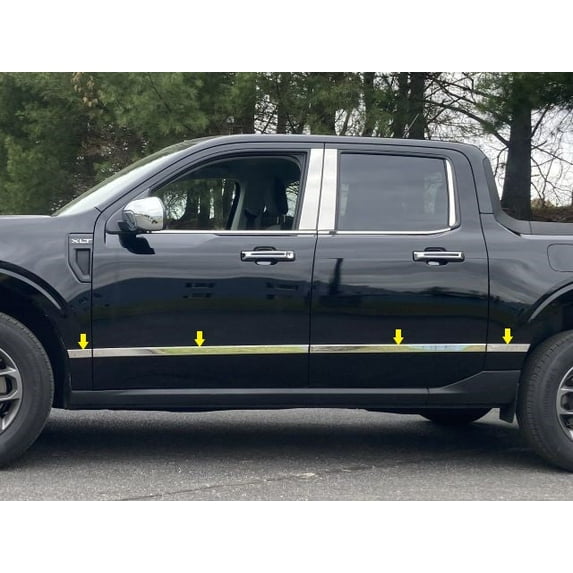QAA 2022-2024 Fits Ford Maverick 4-Door Pickup Truck Crew Cab 8 piece Stainless Steel Body Molding Insert Trim Kit 1.5" Width MI62310
